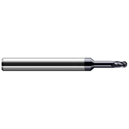 Harvey Tool 0.04 in. dia. x 0.06 in. x 13/64 Reach Carbide Ball End Mill for Medium Alloy Steels, 4 Flute 64240-C3